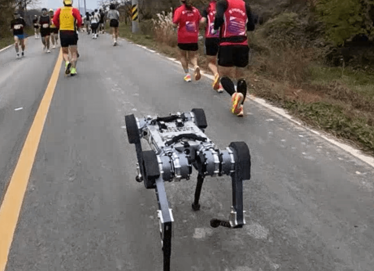 KAIST team demonstrates quadruped robot completing a marathon on one charge